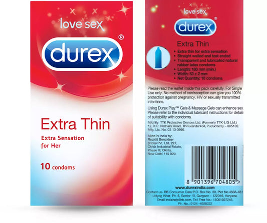 Durex Extra Thin Condoms For Men - 10 Count